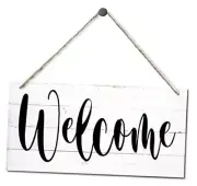 Welcome Decor Sign, Hanging Wood Sign Home Decorative, Printed Wood Wall Art