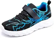 [JXS store] Trainers Boys Girls Air Sports Shoes Kids Running Shoes Lightweight Breathable Fitness Tennis Trainers 28-39 EU, Blue Black, 5 M