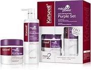 Karseell Purple Hair Mask and Purple Shampoo Set, Neutralizes Brass & Yellow Tones for Blonde, Gray, Silver Color Treated Hair, 2 x 16.9floz