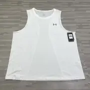 Under Armour Cool Switch Run Singlet Tank Top Mens Size 2XL 1374798 White $40