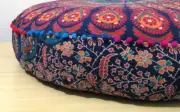 35" Large Round Floor Cushion Cover Peacock Mandala Floor Pillow Cover Throw