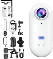 Treklon - Treklon Body Camera, Stallionframes 4k Mini Handsfree Bodycam, Thumb Cameras with Waterproof Case, Wearable Video Recording for Cycling, Pet Walking and Outdoors Activities (White-Standard)