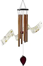 Wind Chimes for Outside, 30 Inch 6 Rustproof Aluminum Tubes Large Deep Tone Memorial Wind Chimes, Premium Chime Perfect for Patio, Porch, Garden, or Backyard