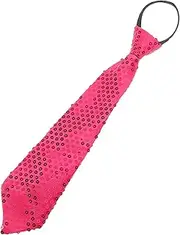Party Tie Bow Tie Necklace Ties Funny Mens Tie Party Neckwear Sequined Necktie Sequin Tie Festival Funny Tie Glitter Necktie Halloween Necktie Holiday Tie Men 's Tie Rosy Polyester Generic