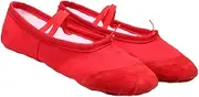 [SUPVOX] Ballet Shoes Dance Shoes Slippers Canvas and Leather for Children Toddler Girls Women Yoga Dance Shoes Red Size 22, red, 6.5 AU