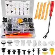 300Pcs Tesla Clips Tesla Rivets Bumper Fender Liner Push Retainer Fastener Rivet Clips, 20 Sizes, Tesla Clip Push Rivets Set with Fastener Remover Tools, Tesla Fastener Retainer for Model 3, Y, X, S