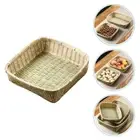 Bamboo Storage Basket Small Fruit Holder for Kitchen Bread Baskets Woven Food