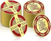 Tondiamo 10 Pcs Christian Bible Verse Challenge Coins Bulk God Loves You Coins Scripture Coins Gold Plated Pocket Bible Verses Coins Philippians 4: 13 Christian Religious Gifts for Women Men