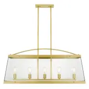 Colair 5 Light Solid Brass, Brass