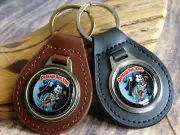 NOS RARE VINTAGE 1980's GARBAGE PAIL KIDS NASTY NICK Leather Key Chain Ring Fob