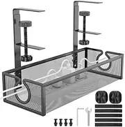 Cord Organizer for Desk | Multifunctional Metal Wire Tray | Metal Mesh Table Accessories, Reusable Cable Management for Home, Studio