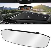 NTNEV 12''x3.5'' Large Rear View Mirror, Anti Glare Panoramic Wide Angle Rearview Mirror, Universal Interior Clip On Rear View Mirror for Car SUV Trucks