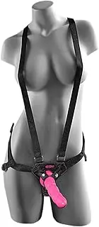 Dillio Strap-On Suspender Harness Set, Black/pink