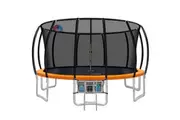 Everfit 16FT Trampoline for Kids w/ Ladder Enclosure Safety Net Rebounder Orange