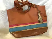 The Sak NEW Tote Bag Sierra Chestnut Leather Medium Shoulder Purse 108834 $199