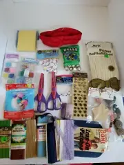 Lot of NEW Art Crafting Supplies: Googly Eyes/Scrapbook Scissors/Bells/Beads