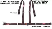 OFF ROAD 2" SEAT BELT 4 PT B&T ROLL BAR MOUNT HARNESS BUGGY BELT BROWN