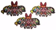 Powerpuff Girls Group 3" Tall Embroidered Iron On Set of 3 Patches