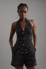 Sequin Tailored Mini Skirt Co Ord