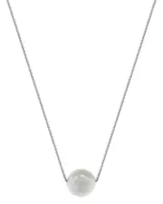 Silver Lab-Grown Diamond & Pearl Pendant