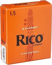 D'Addario Rico by Bb Clarinet Reeds, Strength 1.5, 10-pack