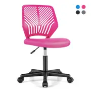 Giantex Ergonomic Kids Desk Chair Children Mesh Computer Chair w/Universal Casters Swivel Armless Task Chair Pink