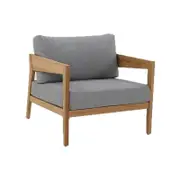 Caledonia 1 Seater Outdoor Teak Timber Lounge Steel Grey
