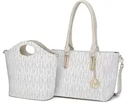 [MKF Collection] MKF Tote Shoulder Bag, Satchel Handbag for Women Set PU Leather Top Handle Purse, Gold-Tone Hardware