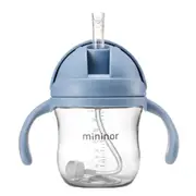 Mininor Baby/Infant 220ml Tritan Straw Bottle Water/Juice Cup Nordic Sky Blue