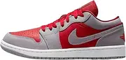 [Nike] Women's Air Jordan 1 Low UNC Basketball Shoe, Gym Red/Cement Grey-black, 7 US