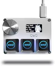SayoDevice O3C OSU Keyboard Rapid Trigger Hall Switches Magnetic Linear Switches Keyboard with Knob and Screen,Copy Paste,Shotcut,Macro Hotswap Mini Keypad (with OSU keycaps-White)