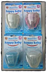 4 Pack - Happy Baby Steam n Go Cherry Silicone Soother