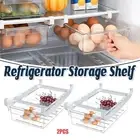 2Pcs Refrigerator Storage Drawer Fridge Organizer Rack Kitchen Egg Holder Space