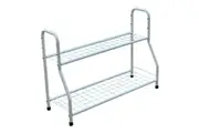 BAYSIDE - 2 Tiers Plant Stand Pot Planter Rack Garden Flower Display Shelf Storage (White)