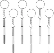 6 Pcs 3in1 Mini Screwdriver Stainless Steel Multifunction Eyeglass Screwdriver Kit for Glasses Tightening Watch Repair Screwdriver Set with Keychain Mobile Phone Repair Screwdriver Hand Repair Tool