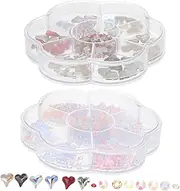 DIY Nail Art Supplies Boxes of Heart Nail Charms Rhinestone Gems for Parties Events