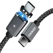 100W 5A PD Type C to Type C Fast Charging Magnetic LED Indicator Data Cable For Laptop Huawei P30 Pro Mate 30 Xiaomi Mi9 9Pro