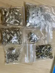 Lot Of Mixed Findings For Jewelry Making Barrel And Pearl Clasps Over 75 Pieces