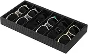 [Julysky] Carbon Fiber Velvet Sunglasses & Glasses Tray - Display Organizer for Sunglasses, Eyeglasses & Jewelry