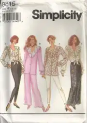 SIMPLICITY 8815 MISSES SIZE 6-10 PANTS, LEGGINGS, BLOUSES SEWING PATTERN VINTAGE