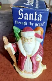 Santa Through the Years 1890 Kris Kringle Hand Painted Porcelain Figurine Boxed