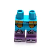 Lego - Minifigure Legs - Blue Orange, Purple Boots / Shoes