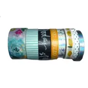 Heidi swapp ‘fresh start’ pattern craft 8 piece washi ribbon tape silver