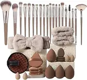 Makeup Brush Kit - Professional Cosmetic Tools, 40-Piece Beauty Set, Soft Foundation Powder Brushes | Versatile Blending Applicators with Precision Handles, Essentiall Face Makeup Tools for Home Salon