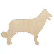 Border Collie Dog Solid Unfinished Wood Shape Piece Cutout DIY Craft Projects
