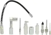 9Pcs Grease Coupler Kit, Quick Connect Greasing Accessory Kit with Grease Gun Tips, Grease Gun Lubrication Accessory Kit for Car Truck Marine Garage