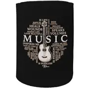 Alcohol Stubby Holder - Music Is Life - Funny Novelty Birthday Gift Joke Beer Can Bottle Coolie