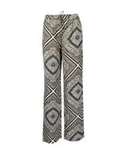 Badge scarf pattern wide-leg pants S Gray