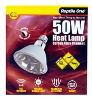 Reptile One Infrared Far Heat Lamp Carbon Fibre Filament 50W (46692)