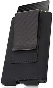 [Fidelo] Minimalist Wallet for Men - Slim Credit Card Holder RFID Mens Wallets and Leather Case - Silver - One Size